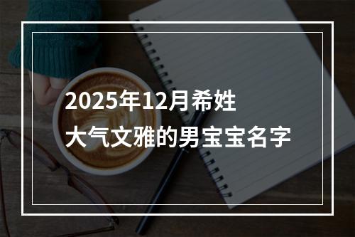 2025年12月希姓大气文雅的男宝宝名字