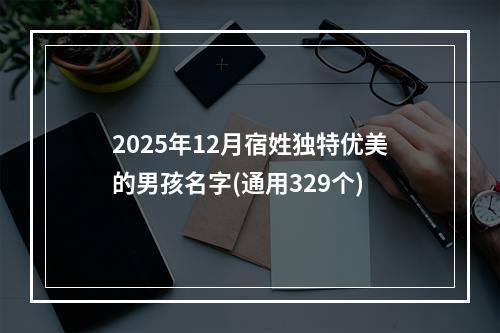2025年12月宿姓独特优美的男孩名字(通用329个)