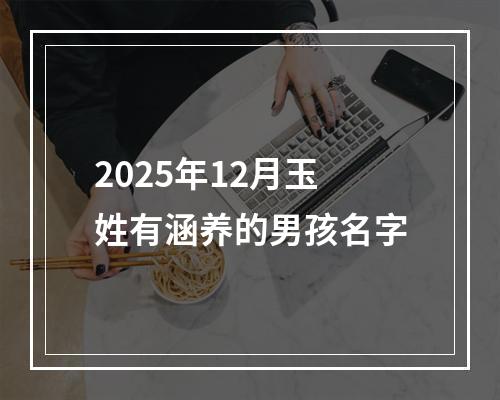 2025年12月玉姓有涵养的男孩名字