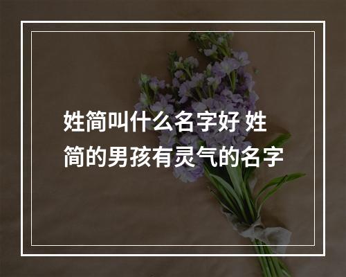 姓简叫什么名字好 姓简的男孩有灵气的名字