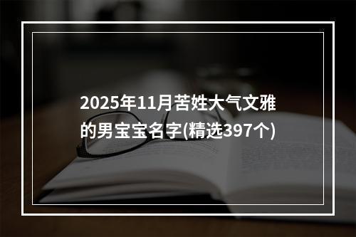 2025年11月苦姓大气文雅的男宝宝名字(精选397个)