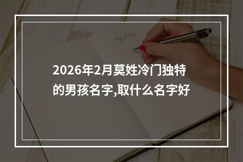 2026年2月莫姓冷门独特的男孩名字,取什么名字好