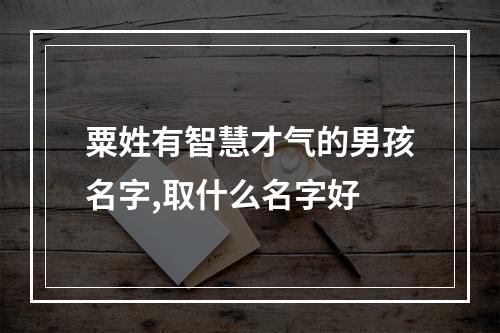 粟姓有智慧才气的男孩名字,取什么名字好