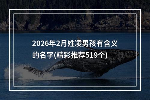 2026年2月姓凌男孩有含义的名字(精彩推荐519个)