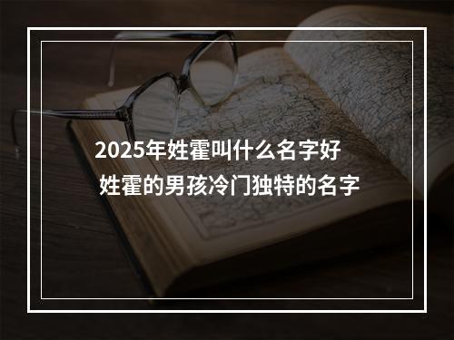 2025年姓霍叫什么名字好 姓霍的男孩冷门独特的名字