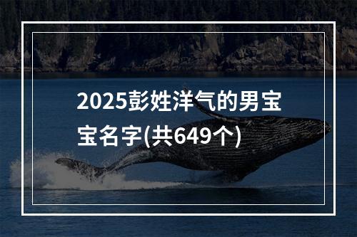 2025彭姓洋气的男宝宝名字(共649个)