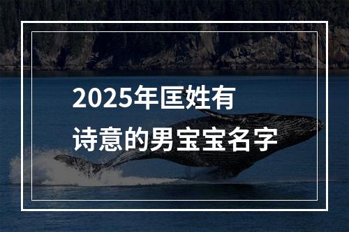 2025年匡姓有诗意的男宝宝名字