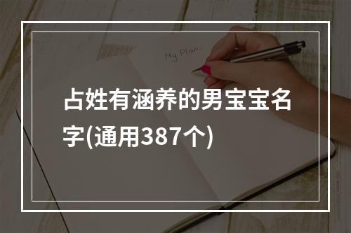 占姓有涵养的男宝宝名字(通用387个)