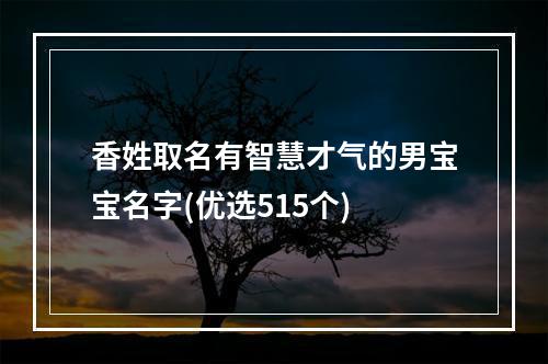 香姓取名有智慧才气的男宝宝名字(优选515个)