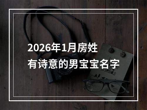 2026年1月房姓有诗意的男宝宝名字