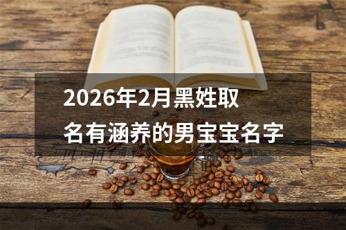 2026年2月黑姓取名有涵养的男宝宝名字