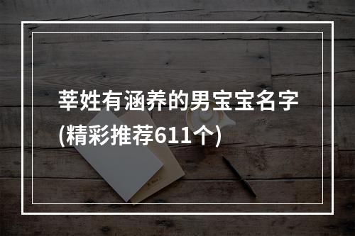 莘姓有涵养的男宝宝名字(精彩推荐611个)