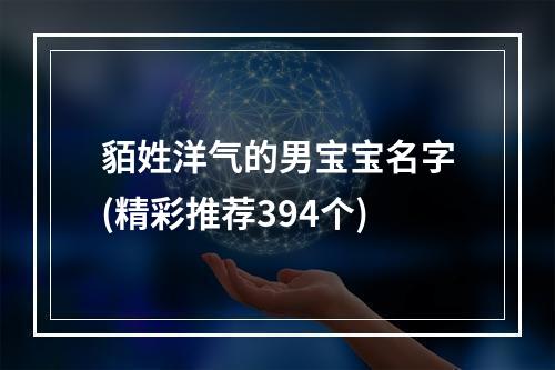 貊姓洋气的男宝宝名字(精彩推荐394个)