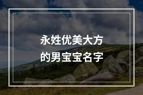 永姓优美大方的男宝宝名字