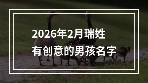 2026年2月瑞姓有创意的男孩名字