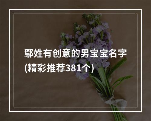 鄢姓有创意的男宝宝名字(精彩推荐381个)