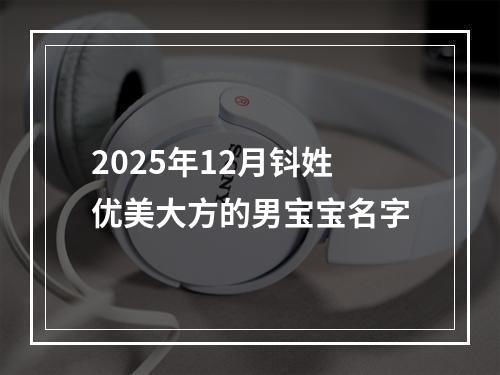 2025年12月钭姓优美大方的男宝宝名字