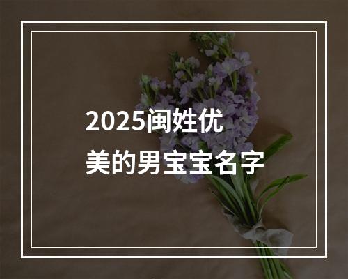 2025闽姓优美的男宝宝名字