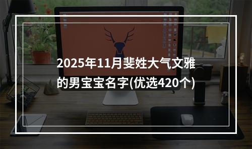 2025年11月斐姓大气文雅的男宝宝名字(优选420个)