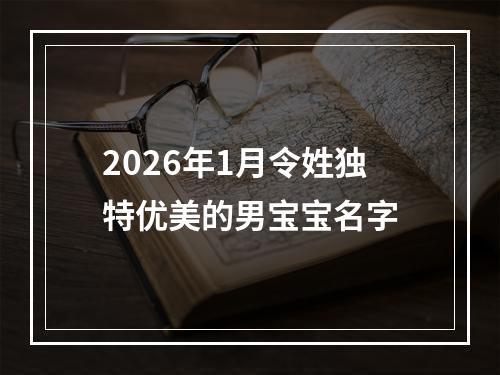 2026年1月令姓独特优美的男宝宝名字