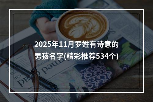 2025年11月罗姓有诗意的男孩名字(精彩推荐534个)