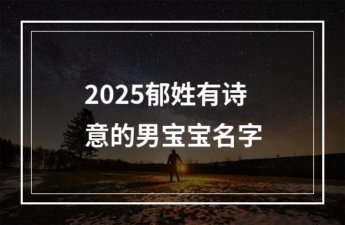 2025郁姓有诗意的男宝宝名字