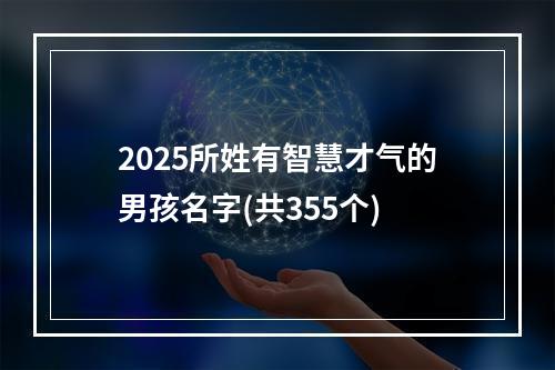 2025所姓有智慧才气的男孩名字(共355个)