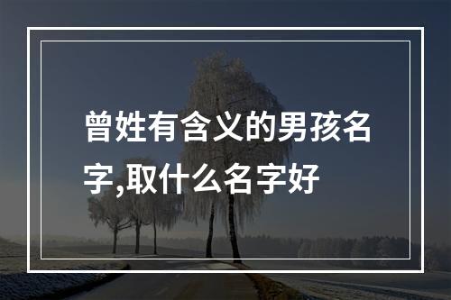 曾姓有含义的男孩名字,取什么名字好