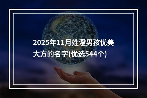 2025年11月姓澄男孩优美大方的名字(优选544个)