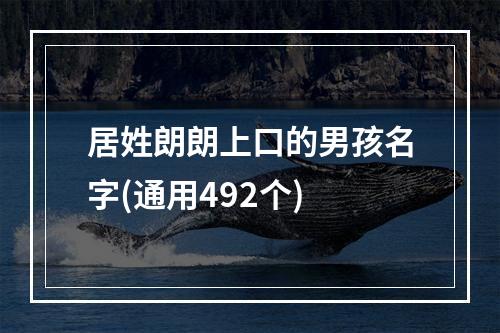 居姓朗朗上口的男孩名字(通用492个)