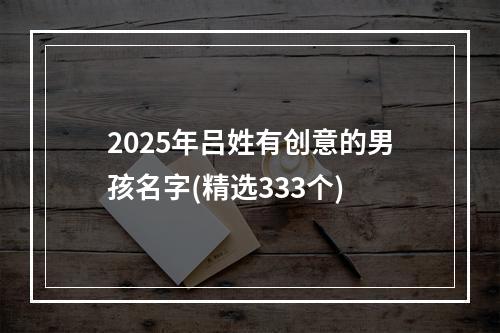 2025年吕姓有创意的男孩名字(精选333个)