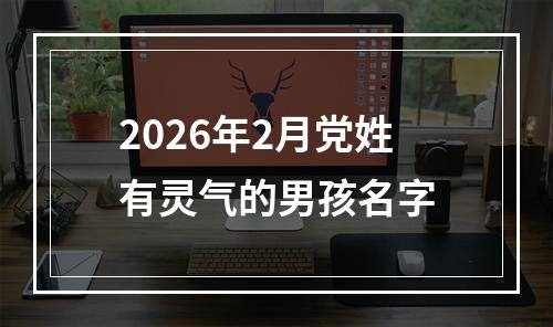 2026年2月党姓有灵气的男孩名字