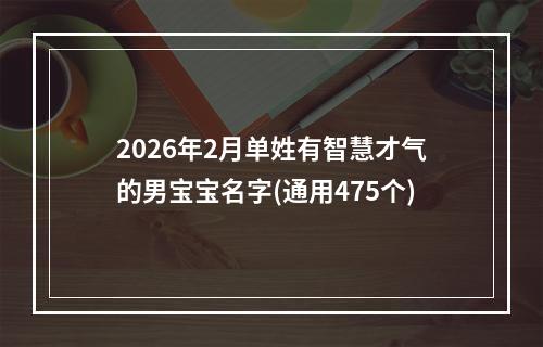 2026年2月单姓有智慧才气的男宝宝名字(通用475个)