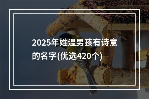 2025年姓温男孩有诗意的名字(优选420个)