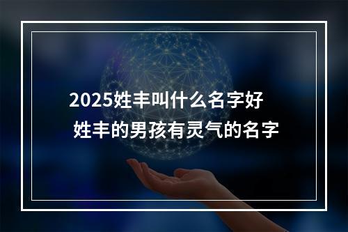 2025姓丰叫什么名字好 姓丰的男孩有灵气的名字