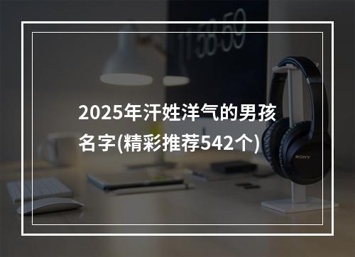 2025年汗姓洋气的男孩名字(精彩推荐542个)