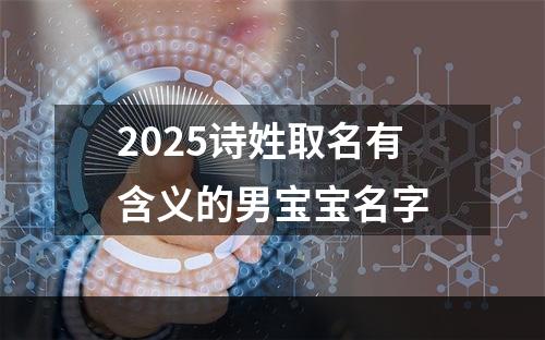 2025诗姓取名有含义的男宝宝名字
