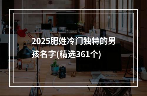 2025肥姓冷门独特的男孩名字(精选361个)