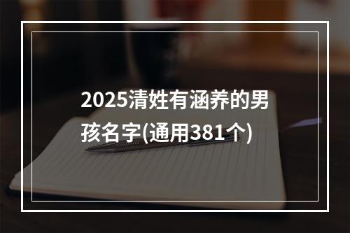 2025清姓有涵养的男孩名字(通用381个)
