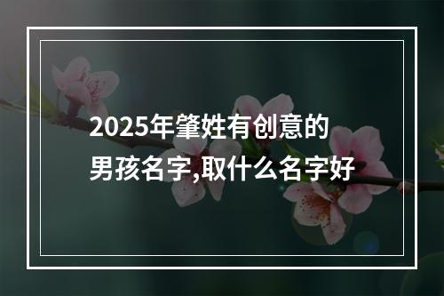 2025年肇姓有创意的男孩名字,取什么名字好