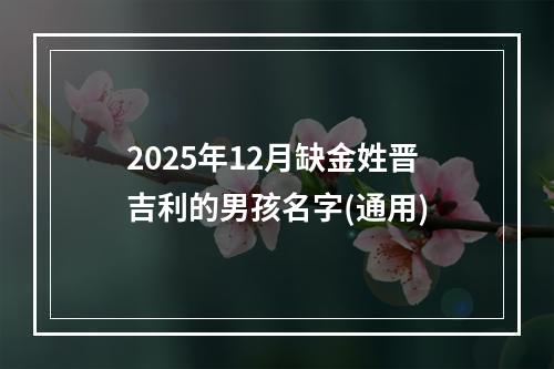 2025年12月缺金姓晋吉利的男孩名字(通用)