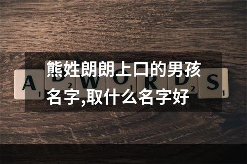 熊姓朗朗上口的男孩名字,取什么名字好