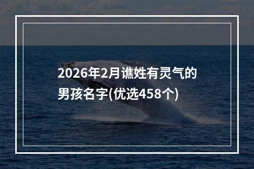 2026年2月谯姓有灵气的男孩名字(优选458个)