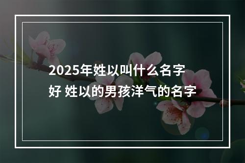 2025年姓以叫什么名字好 姓以的男孩洋气的名字