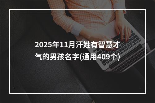 2025年11月汗姓有智慧才气的男孩名字(通用409个)