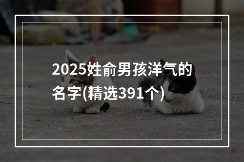 2025姓俞男孩洋气的名字(精选391个)
