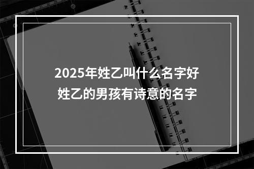 2025年姓乙叫什么名字好 姓乙的男孩有诗意的名字
