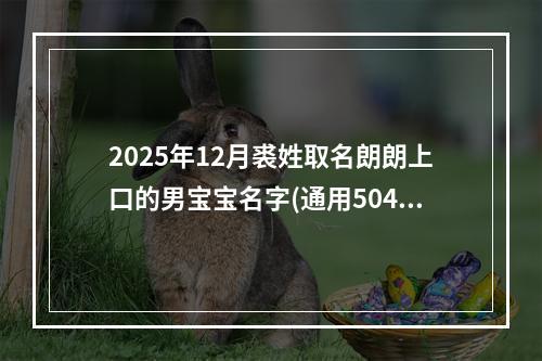 2025年12月裘姓取名朗朗上口的男宝宝名字(通用504个)