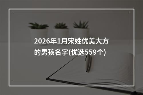 2026年1月宋姓优美大方的男孩名字(优选559个)
