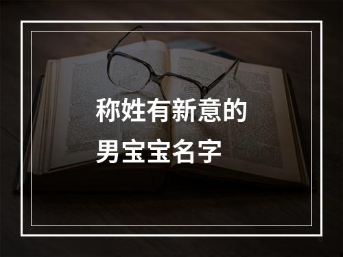 称姓有新意的男宝宝名字